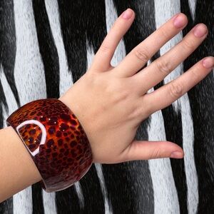 Deadstock Leopard Print Bangle Bracelet
